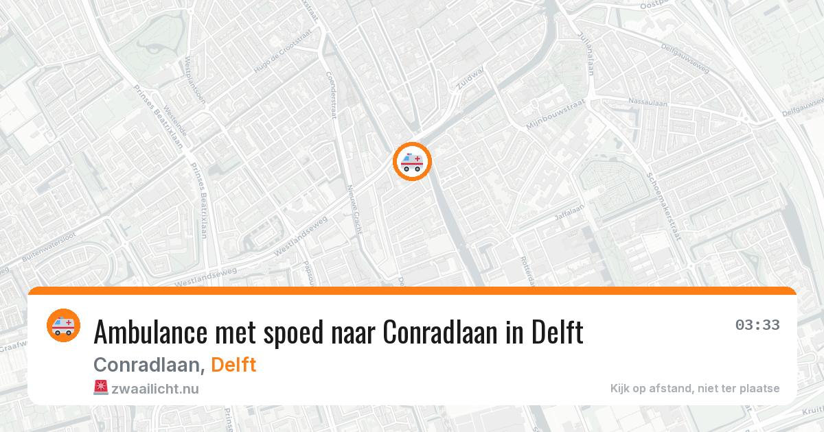 Ambulance met spoed naar Conradlaan in Delft — 27 jul 2026