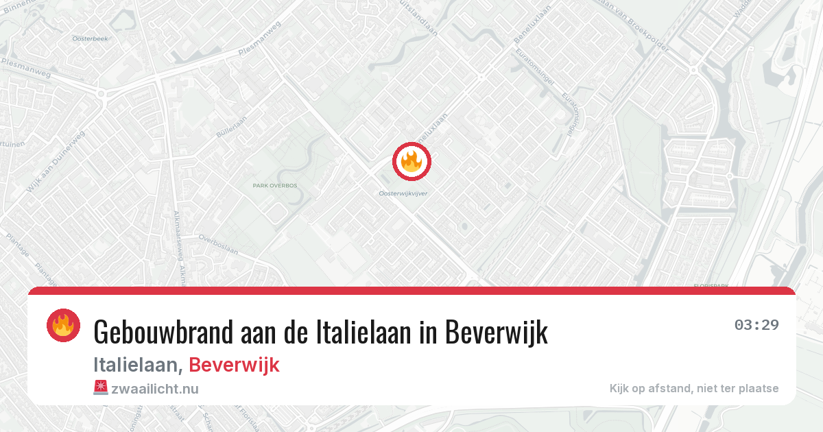 Gebouwbrand aan de Italielaan in Beverwijk — 24 apr 2026