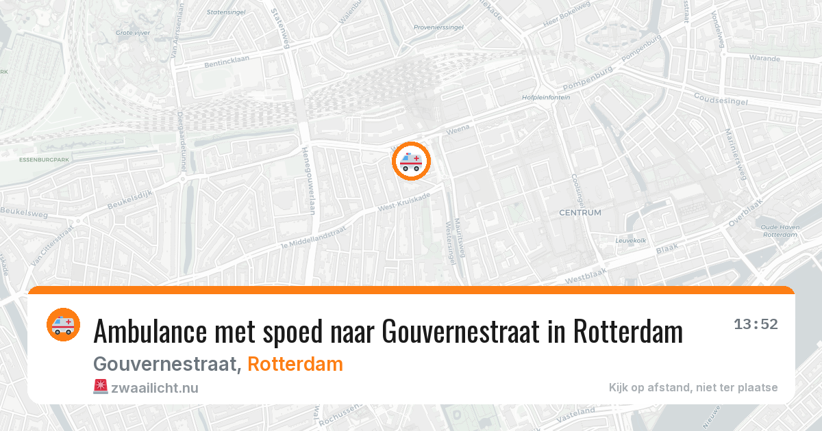Ambulance met spoed naar Gouvernestraat in Rotterdam — 19 jul 2026