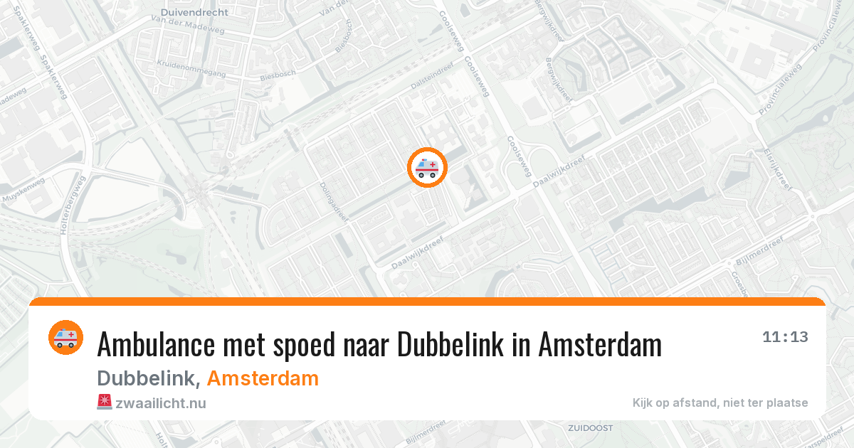 Ambulance met spoed naar Dubbelink in Amsterdam — 17 mrt 2026