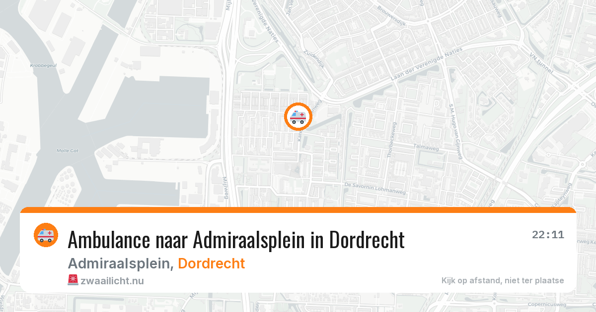 Ambulance naar Admiraalsplein in Dordrecht — 16 mrt 2026