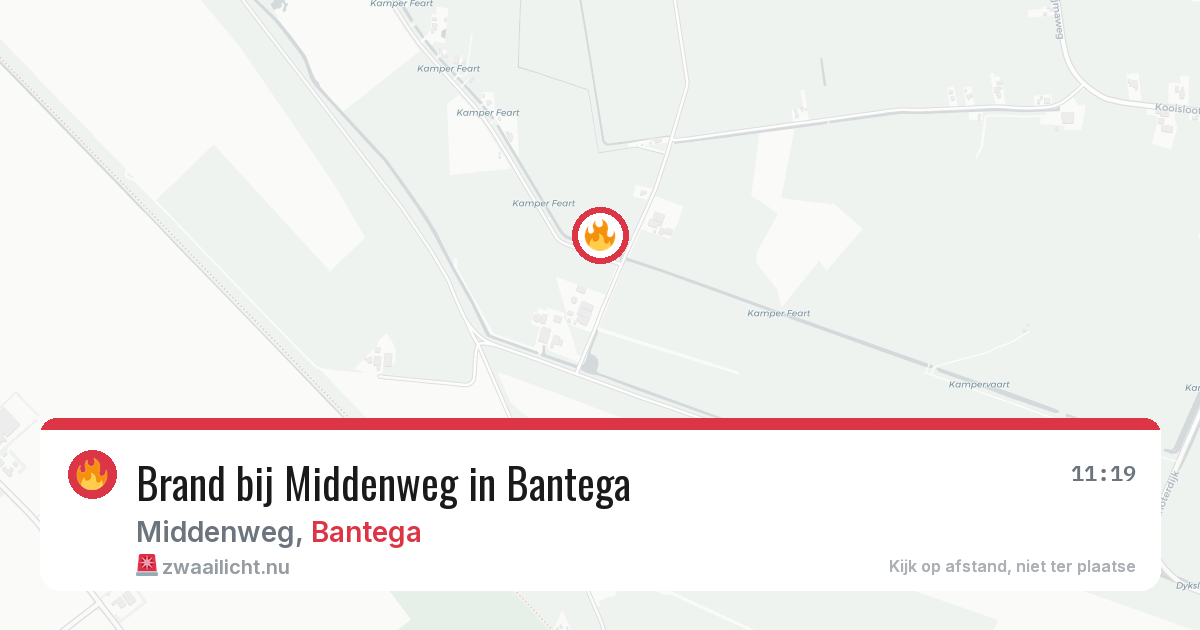 Brand bij Middenweg in Bantega — 1 jul 2026