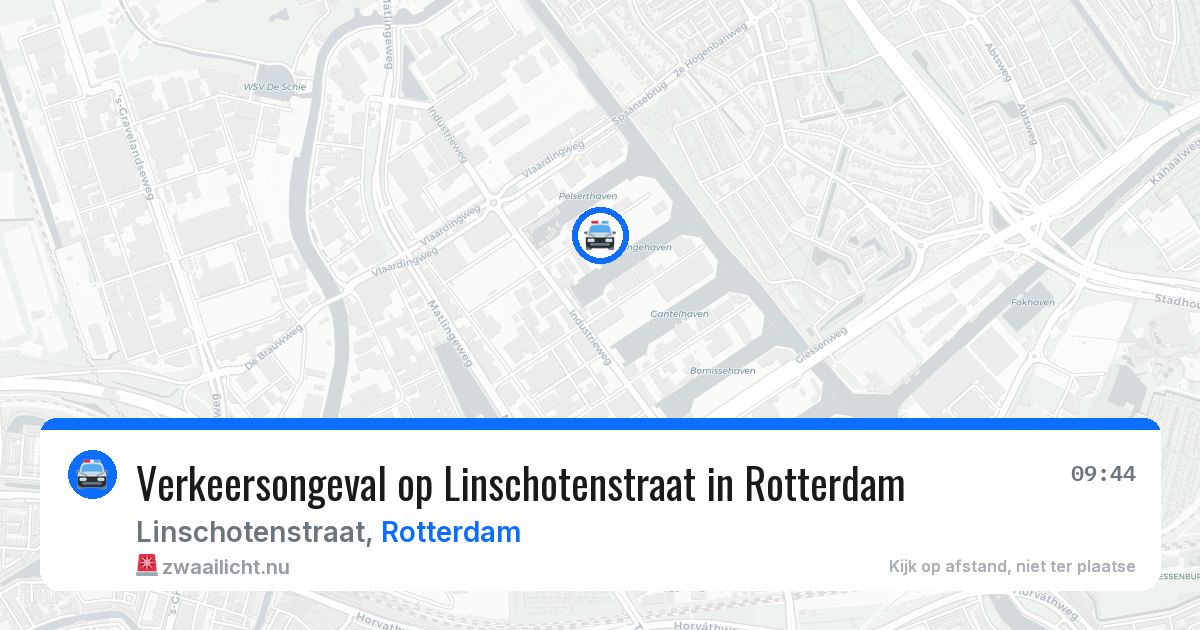 Verkeersongeval op Linschotenstraat in Rotterdam — 9 jul 2026