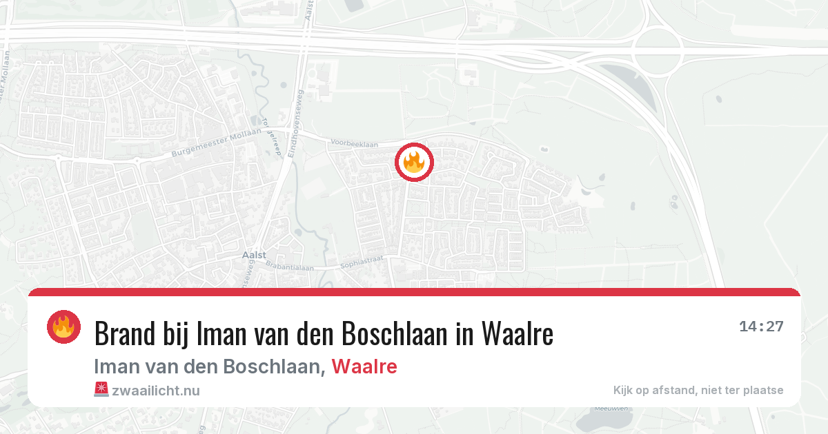 Brand bij Iman van den Boschlaan in Waalre — 18 jul 2026