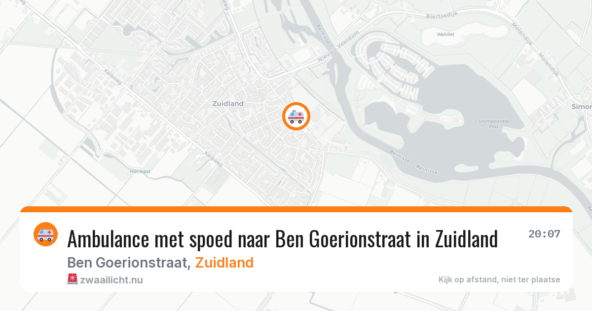 Ambulance met spoed naar Ben Goerionstraat in Zuidland — 13 jul 2026