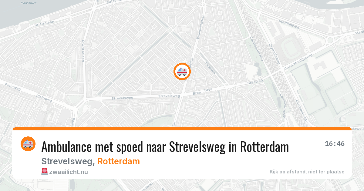 Ambulance met spoed naar Strevelsweg in Rotterdam — 14 mrt 2026