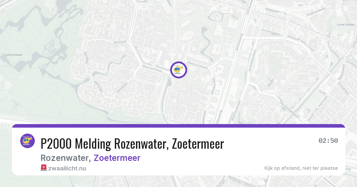 P2000 Melding Rozenwater, Zoetermeer — 22 jul 2026