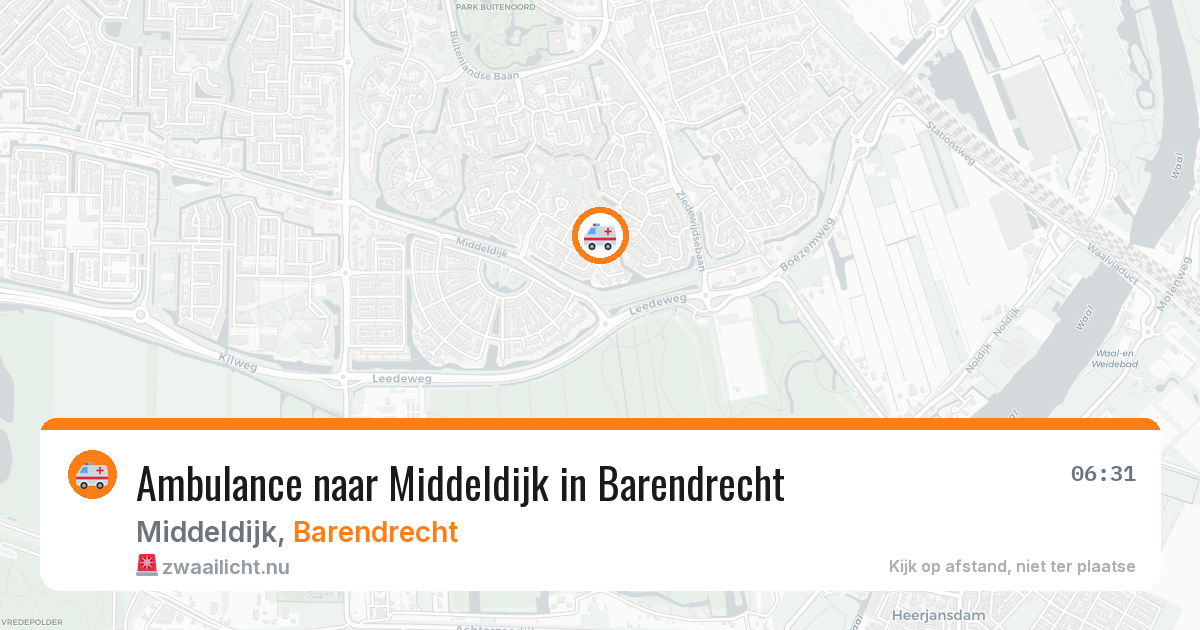 Ambulance naar Middeldijk in Barendrecht — 22 jul 2026