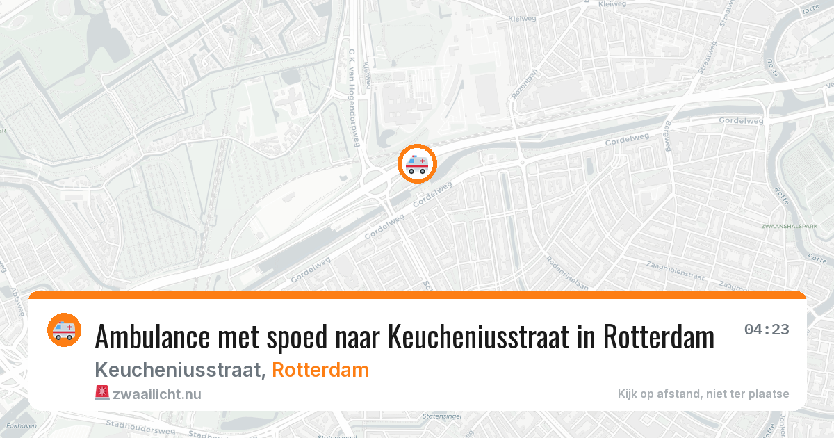 Ambulance met spoed naar Keucheniusstraat in Rotterdam — 20 jul 2026