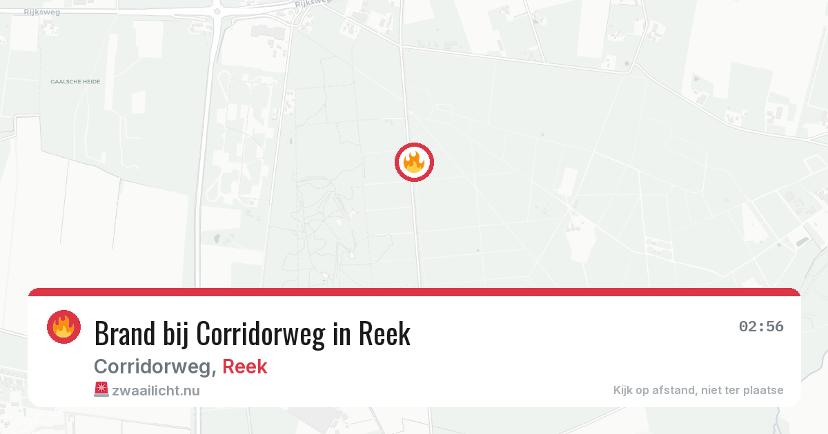 Brand bij Corridorweg in Reek — 5 jul 2026