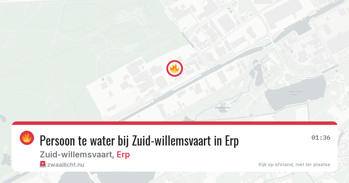 Persoon te water bij Zuid-willemsvaart in Erp — 9 mei 2026