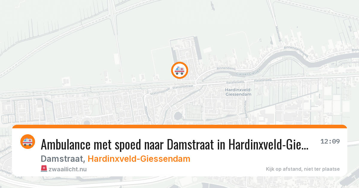 Ambulance met spoed naar Damstraat in Hardinxveld-Giessendam — 6 apr 2026