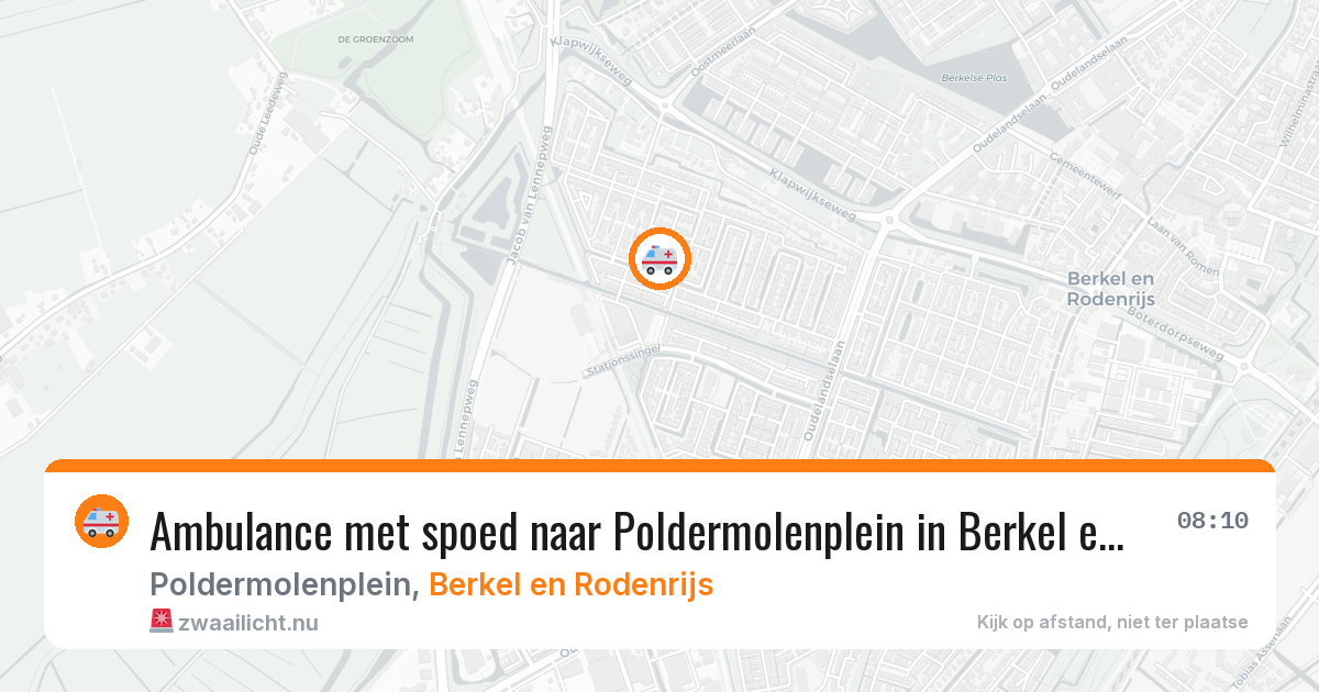 Ambulance met spoed naar Poldermolenplein in Berkel en Rodenrijs — 4 jun 2026