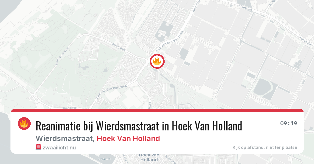 Reanimatie bij Wierdsmastraat in Hoek Van Holland — 21 mrt 2026