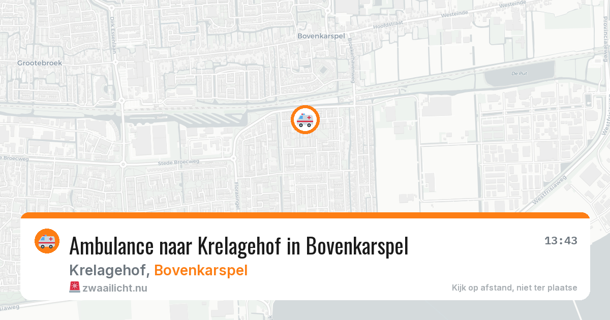 Ambulance naar Krelagehof in Bovenkarspel — 8 jul 2026