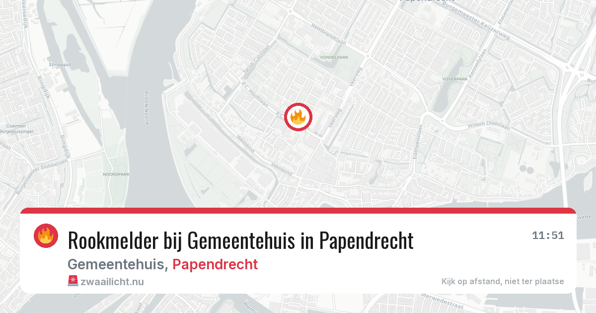 Rookmelder bij Gemeentehuis in Papendrecht — 23 jul 2026