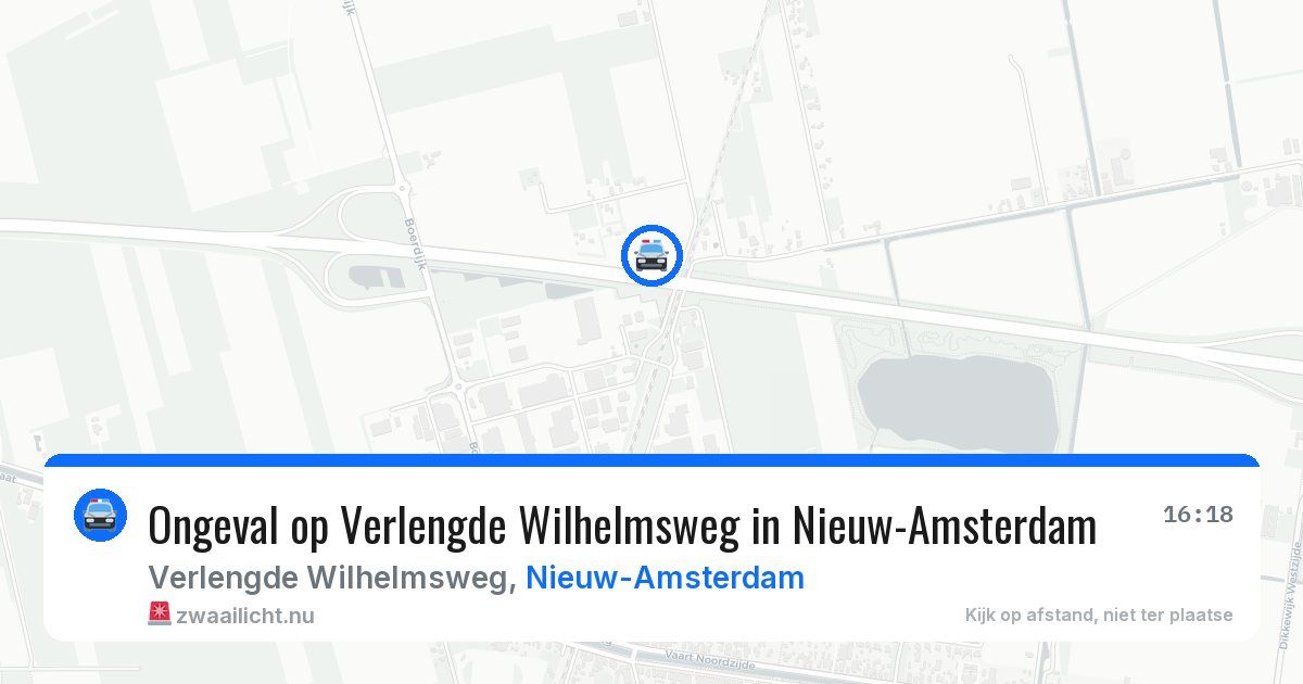 Ongeval op Verlengde Wilhelmsweg in Nieuw-Amsterdam — 17 mrt 2026