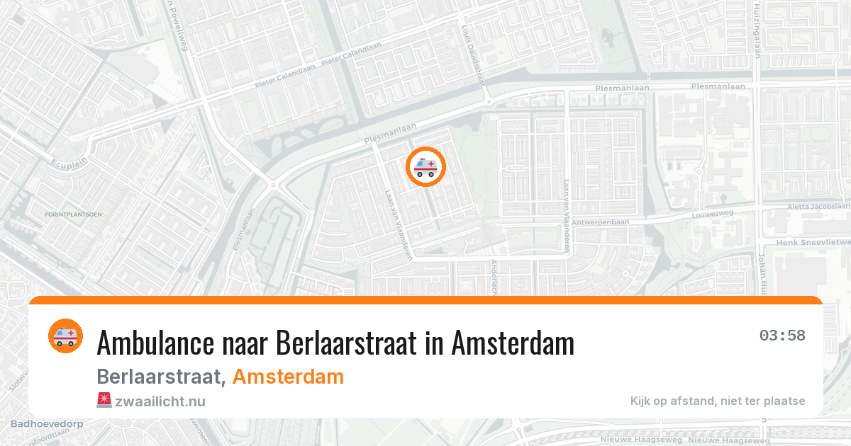 Ambulance naar Berlaarstraat in Amsterdam — 14 jul 2026