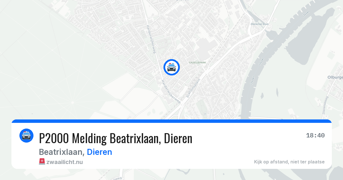 P2000 Melding Beatrixlaan, Dieren — 14 jul 2026