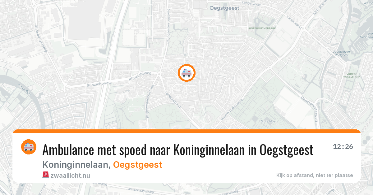 Ambulance met spoed naar Koninginnelaan in Oegstgeest — 17 jul 2026