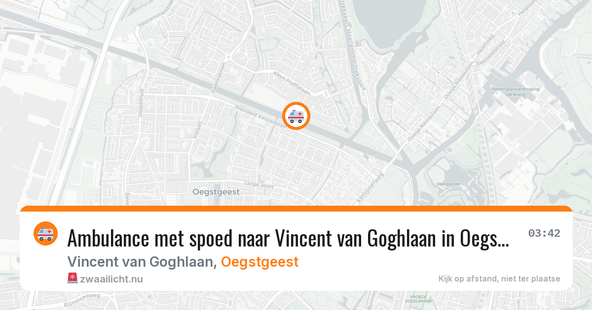 Ambulance met spoed naar Vincent van Goghlaan in Oegstgeest — 26 jul 2026