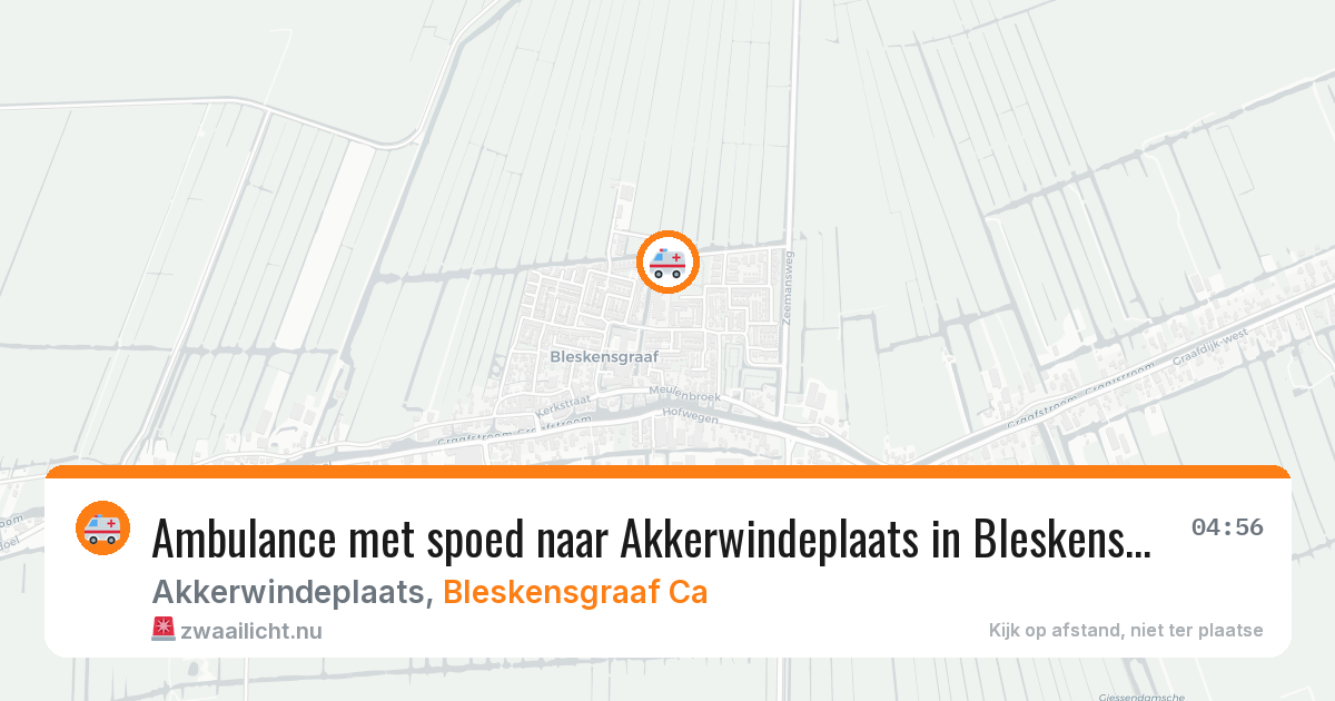 Ambulance met spoed naar Akkerwindeplaats in Bleskensgraaf Ca — 23 jul 2026