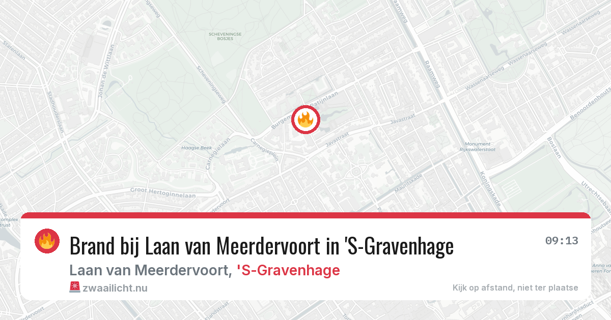 Brand bij Laan van Meerdervoort in 'S-Gravenhage — 24 jul 2026