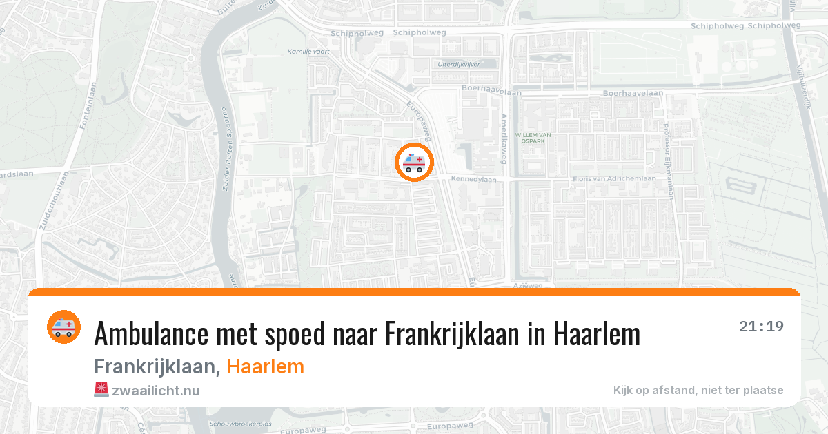 Ambulance met spoed naar Frankrijklaan in Haarlem — 20 jul 2026