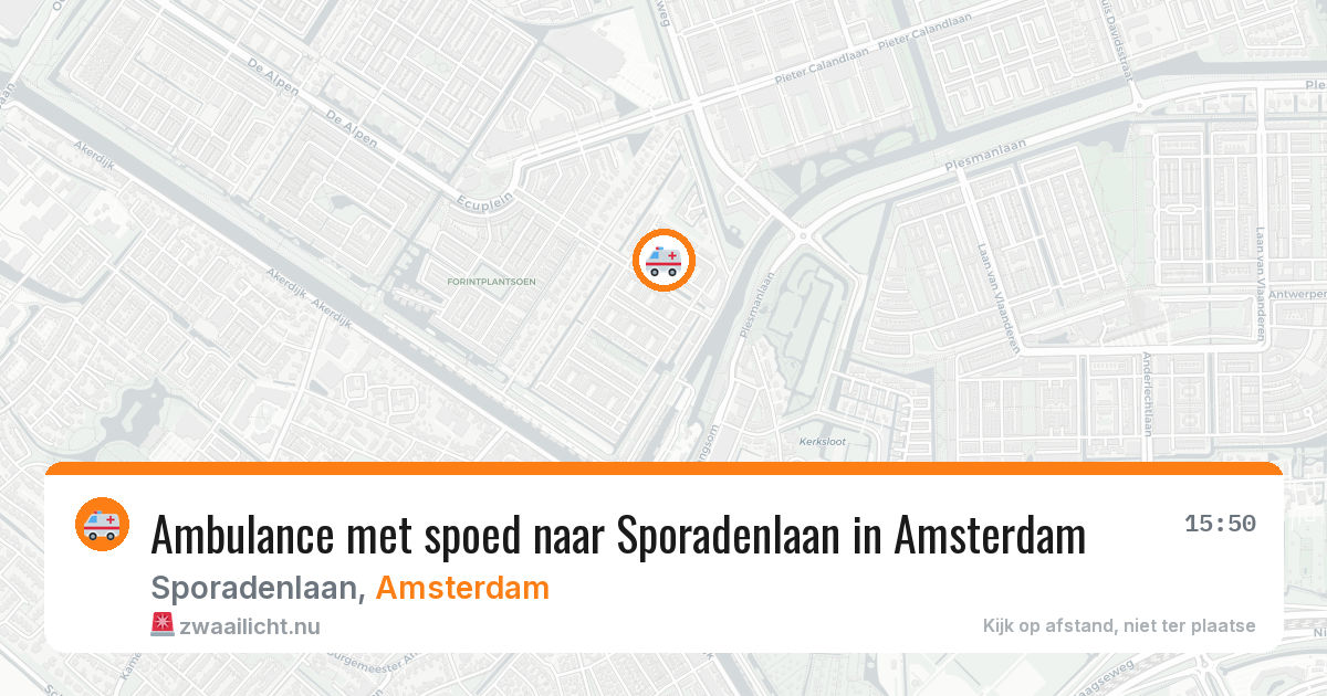 Ambulance met spoed naar Sporadenlaan in Amsterdam — 12 jul 2026