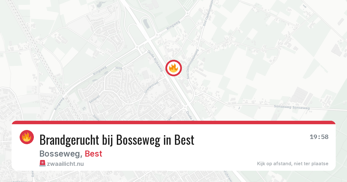 Brandgerucht bij Bosseweg in Best — 9 jul 2026