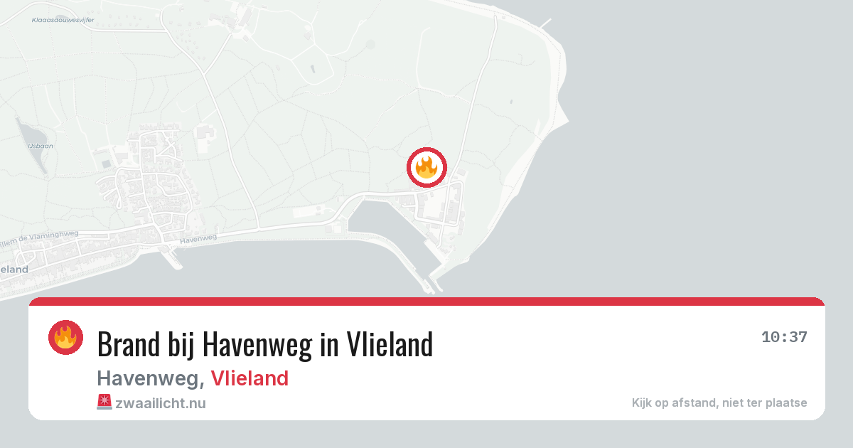 Brand bij Havenweg in Vlieland — 25 mei 2026