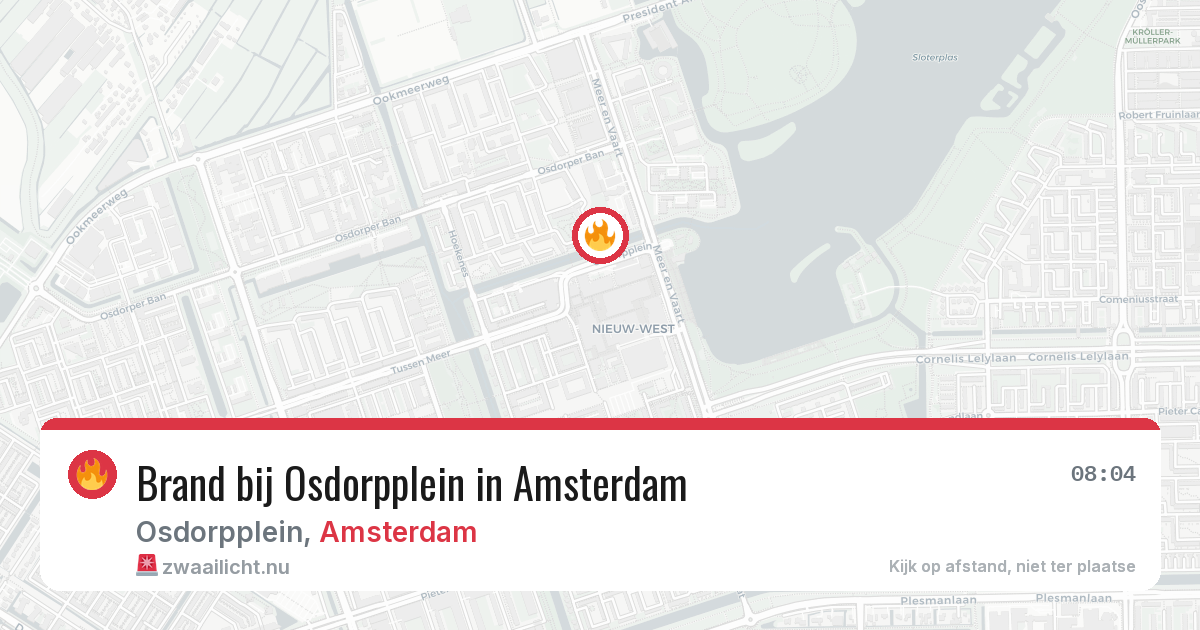 Brand bij Osdorpplein in Amsterdam — 17 jul 2026