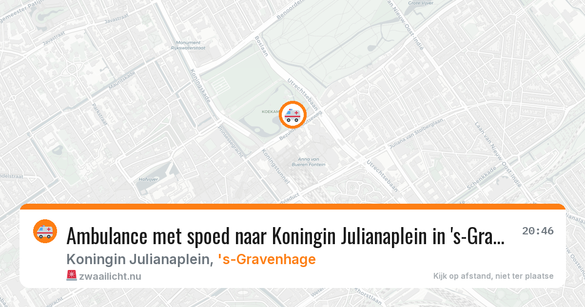 Ambulance met spoed naar Koningin Julianaplein in 's-Gravenhage — 28 mrt 2026