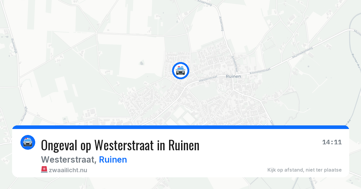 Ongeval op Westerstraat in Ruinen — 14 jul 2026