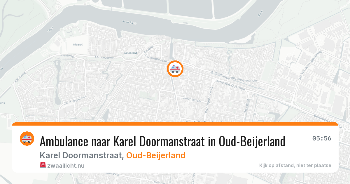 Ambulance naar Karel Doormanstraat in Oud-Beijerland — 15 jul 2026
