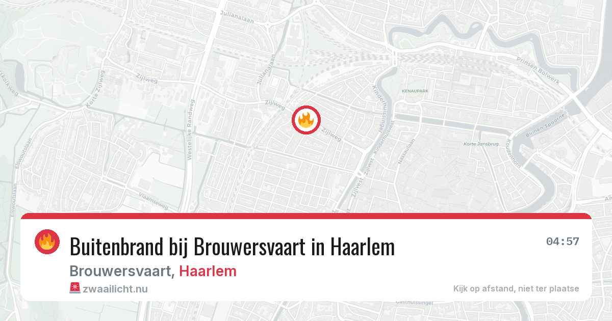 Buitenbrand bij Brouwersvaart in Haarlem — 17 jul 2026