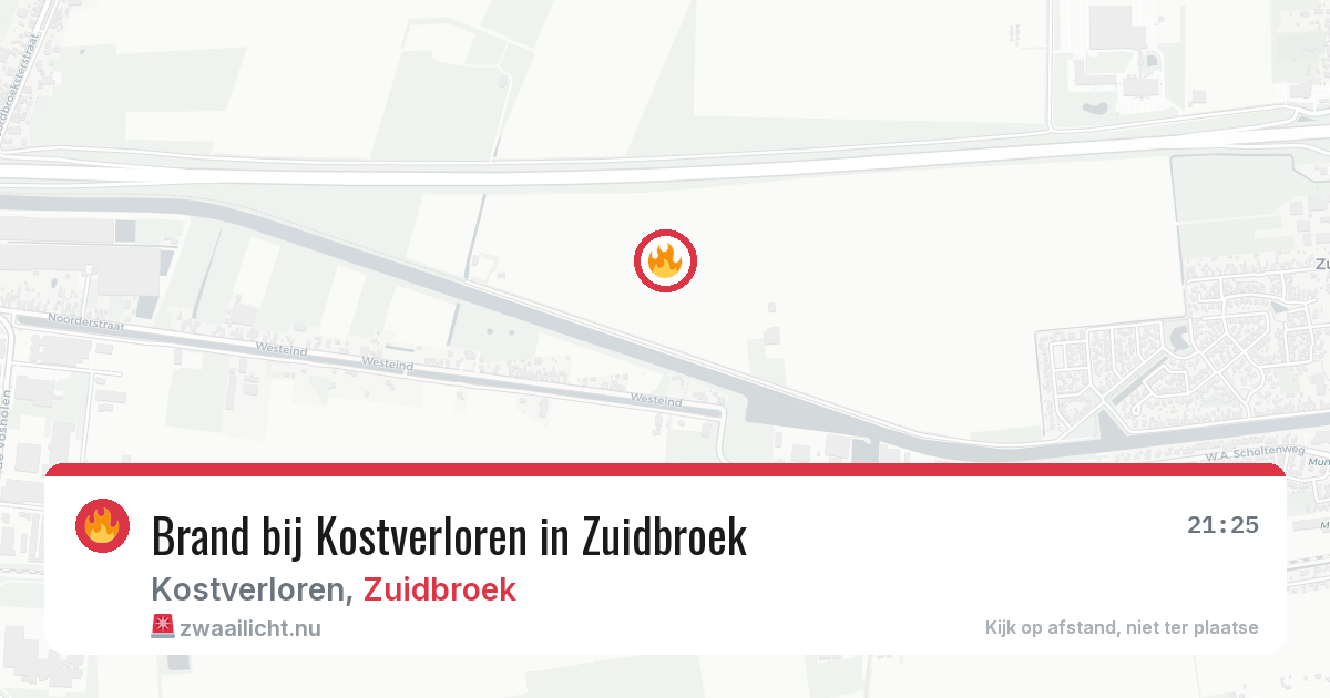 Brand bij Kostverloren in Zuidbroek — 19 apr 2026