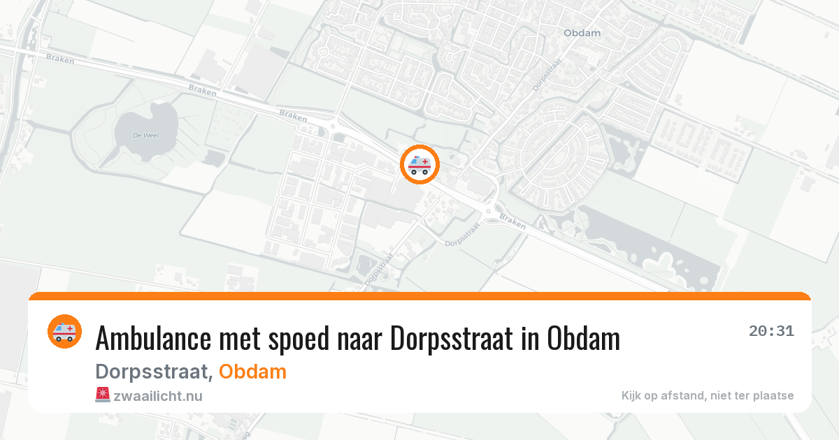 Ambulance met spoed naar Dorpsstraat in Obdam — 18 jan 2026