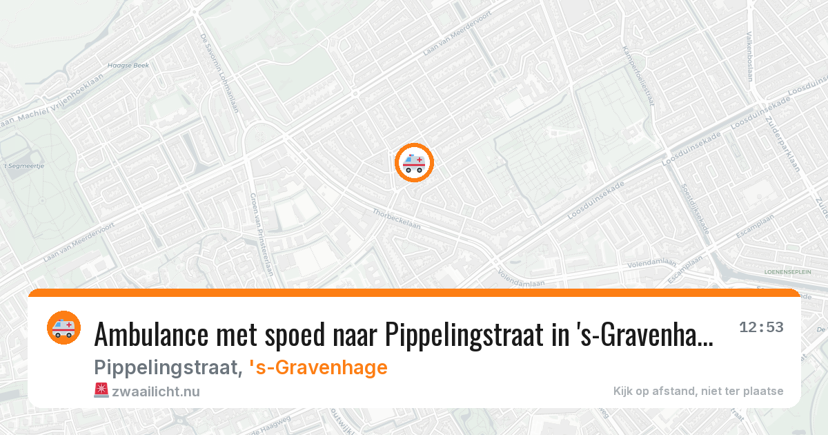 Ambulance met spoed naar Pippelingstraat in 's-Gravenhage — 11 jul 2026