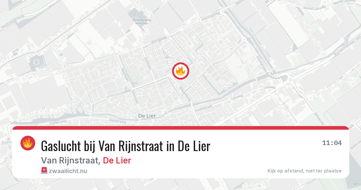 Gaslucht bij Van Rijnstraat in De Lier — 30 mei 2026