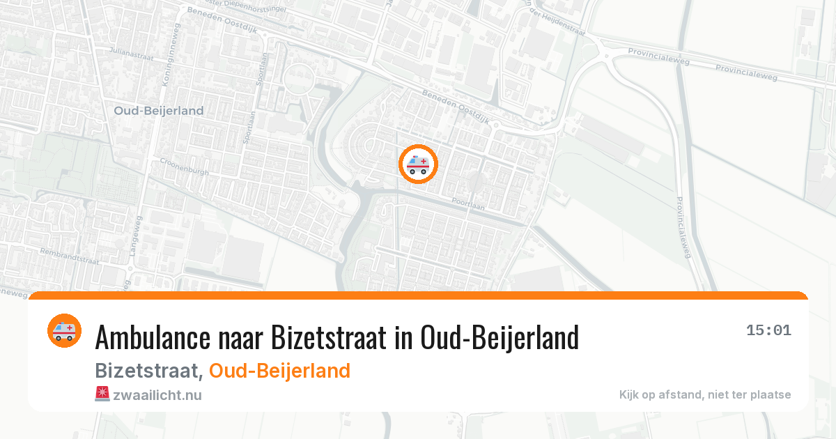 Ambulance naar Bizetstraat in Oud-Beijerland — 20 jul 2026
