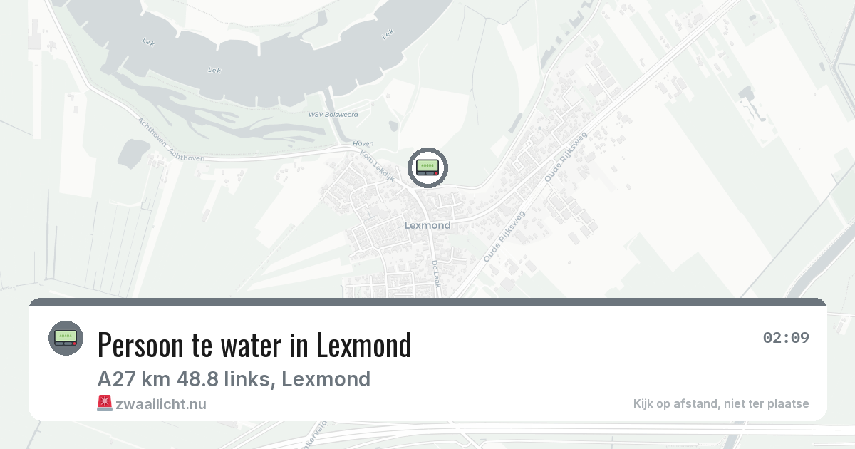 Persoon te water in Lexmond — 12 apr 2026