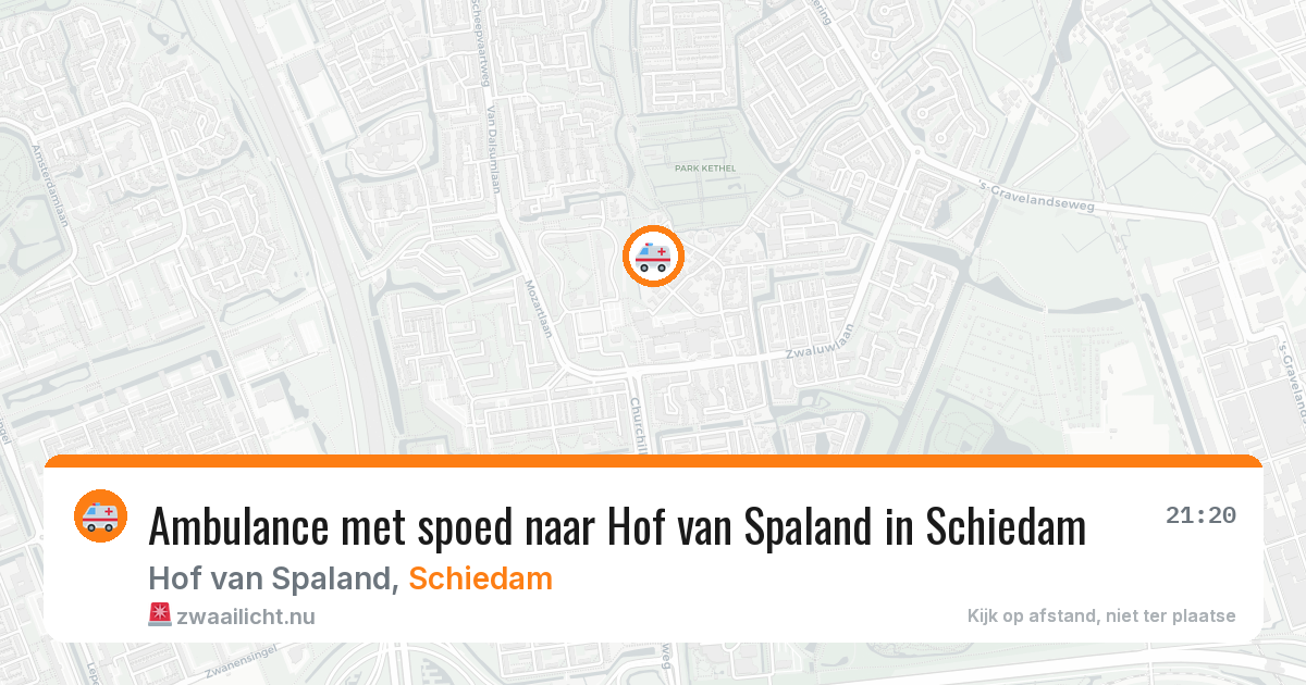 Ambulance met spoed naar Hof van Spaland in Schiedam — 22 jul 2026
