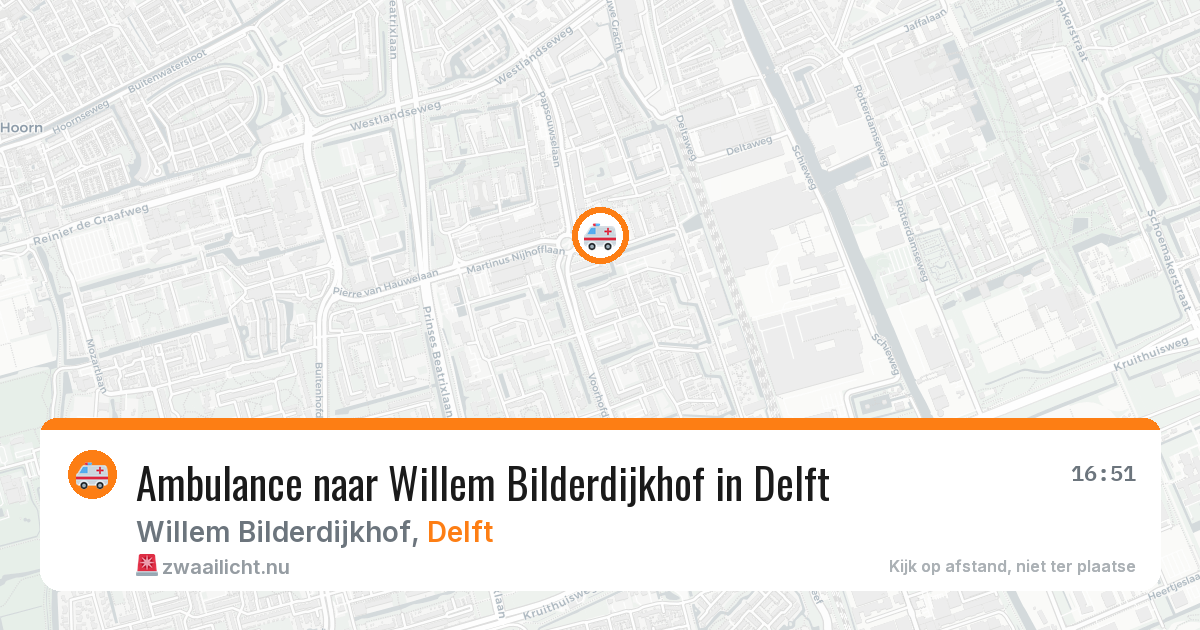 Ambulance naar Willem Bilderdijkhof in Delft — 21 jul 2026