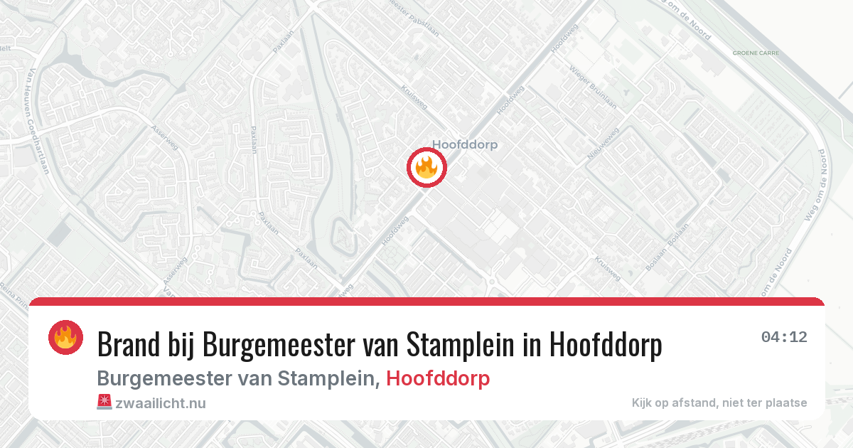 Brand bij Burgemeester van Stamplein in Hoofddorp — 25 mei 2026