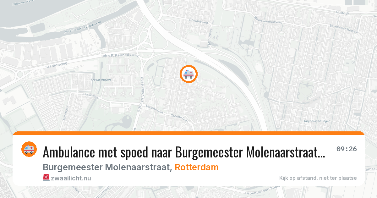 Ambulance met spoed naar Burgemeester Molenaarstraat in Rotterdam — 20 jul 2026