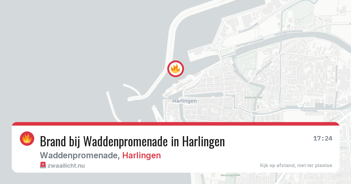 Brand bij Waddenpromenade in Harlingen — 18 jan 2026