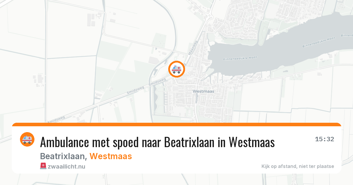 Ambulance met spoed naar Beatrixlaan in Westmaas — 10 jul 2026