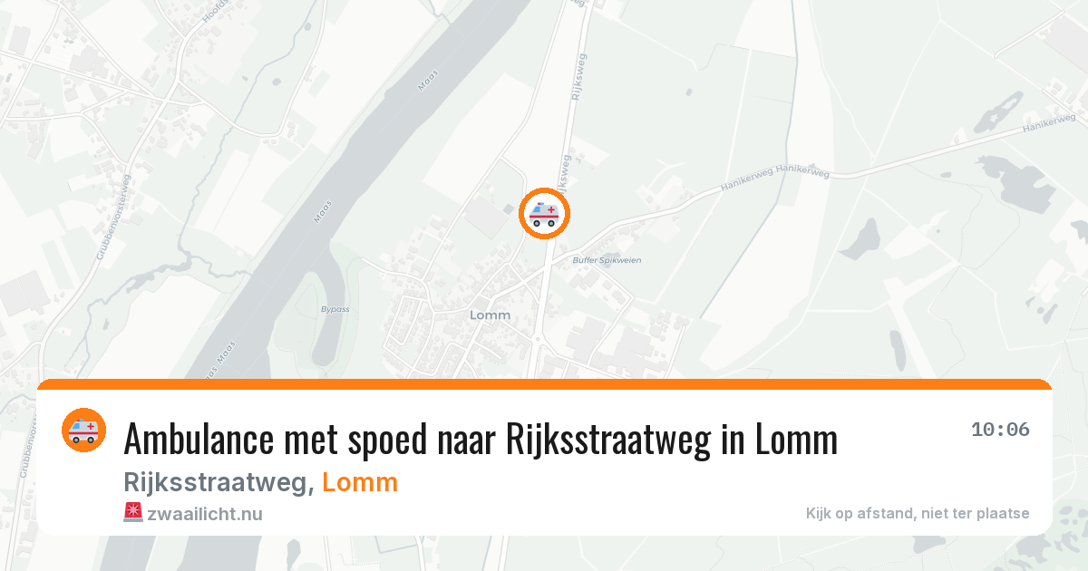 Ambulance met spoed naar Rijksstraatweg in Lomm — 11 jul 2026