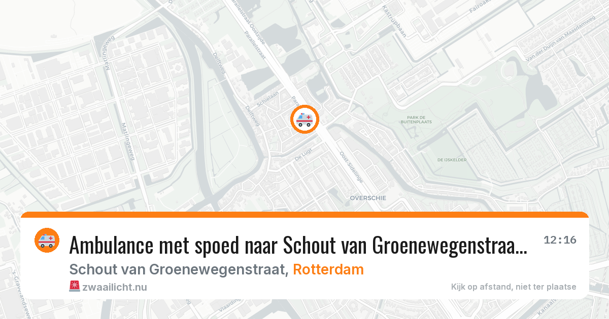 Ambulance met spoed naar Schout van Groenewegenstraat in Rotterdam — 25 jul 2026